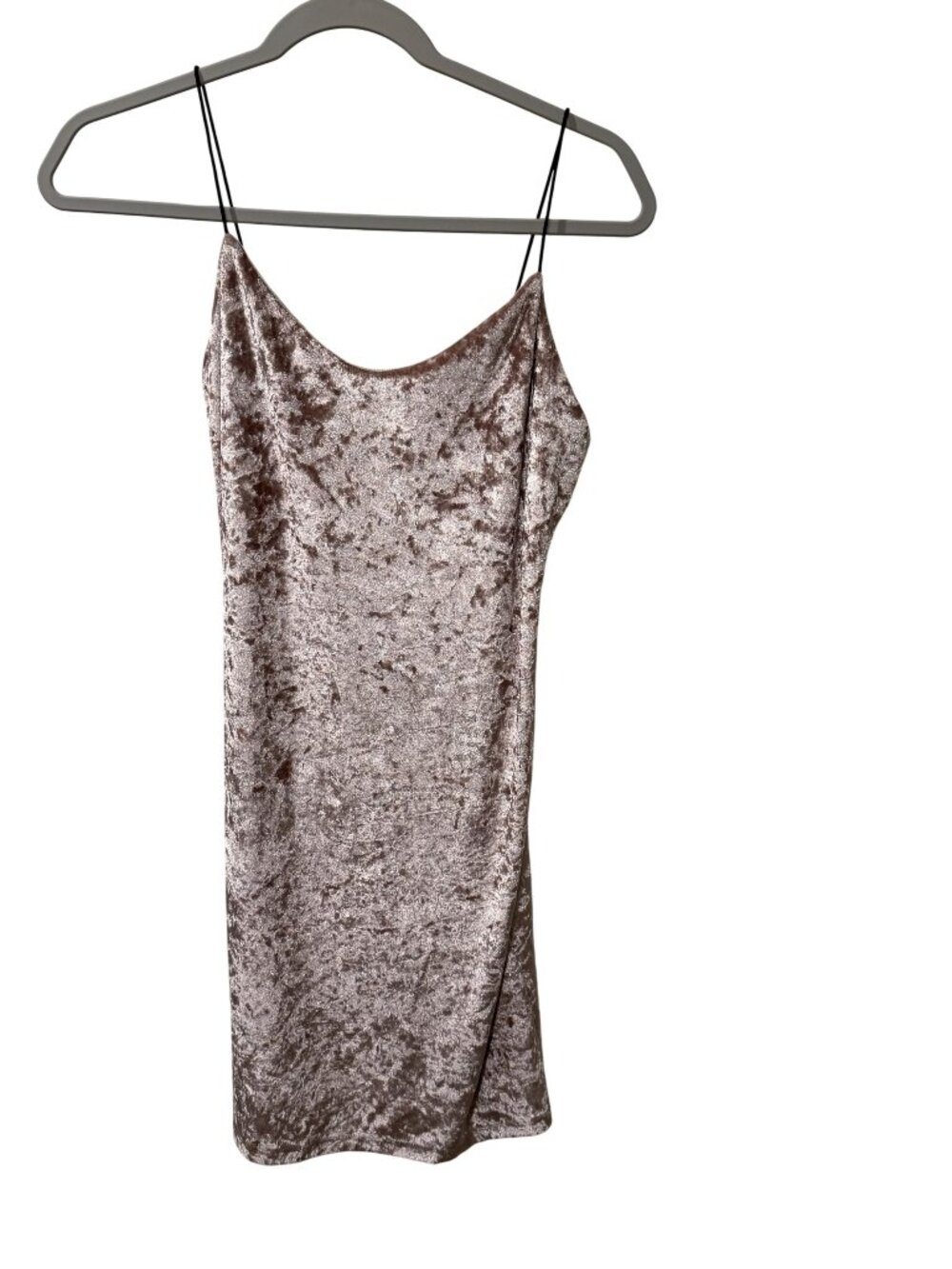 Polly & Esther Pink Velvet Slip Dress With Spaghetti Straps Size L